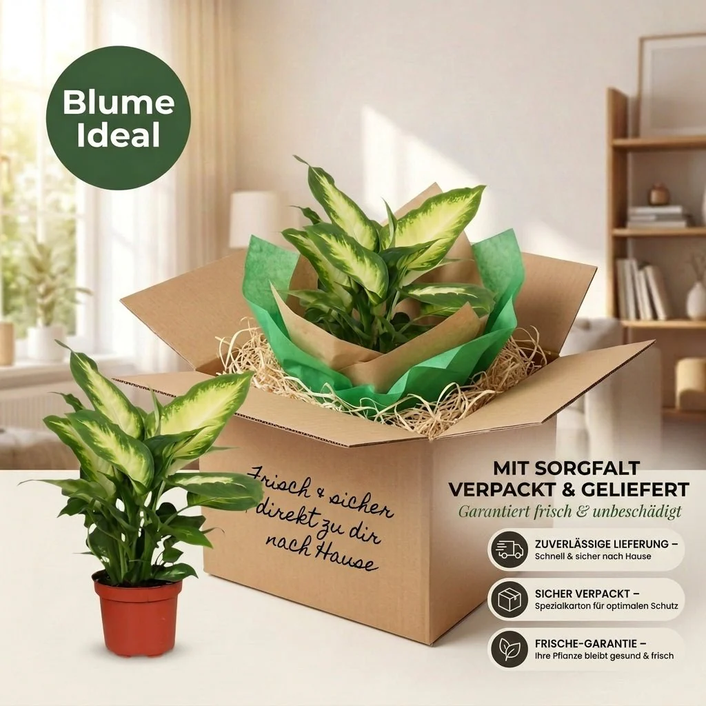 Dieffenbachia + 3x Zinktopf | 3er-Set | ca. 40-50 cm | Ø 12-15 cm Topf - Image 7