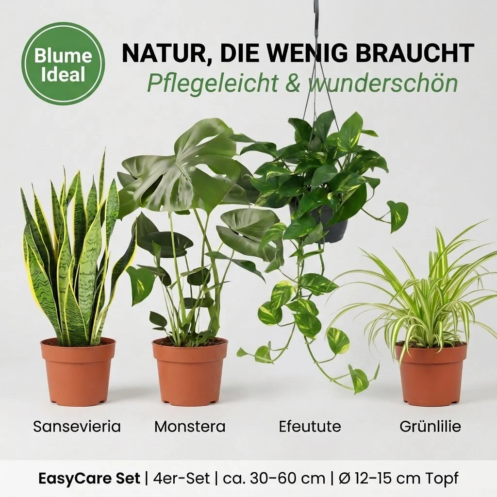 “EasyCare” Pflanzenset + 4x Zinktopf | 4er-Set | ca. 30-60 cm | Ø 12-15 cm Topf - Image 3