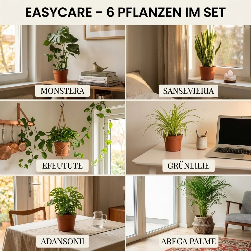“EasyCare” Pflanzenset + 6x Zinktopf | 6er-Set | ca. 30-60 cm | Ø 12-15 cm Topf - Image 3