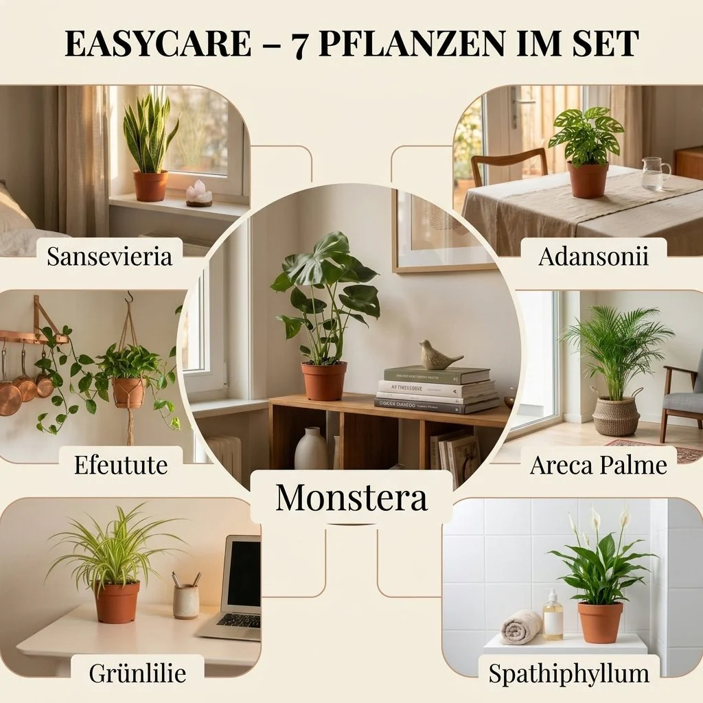 “EasyCare” Pflanzenset + 7x Zinktopf | 7er-Set | ca. 30-60 cm | Ø 12-15 cm Topf - Image 3