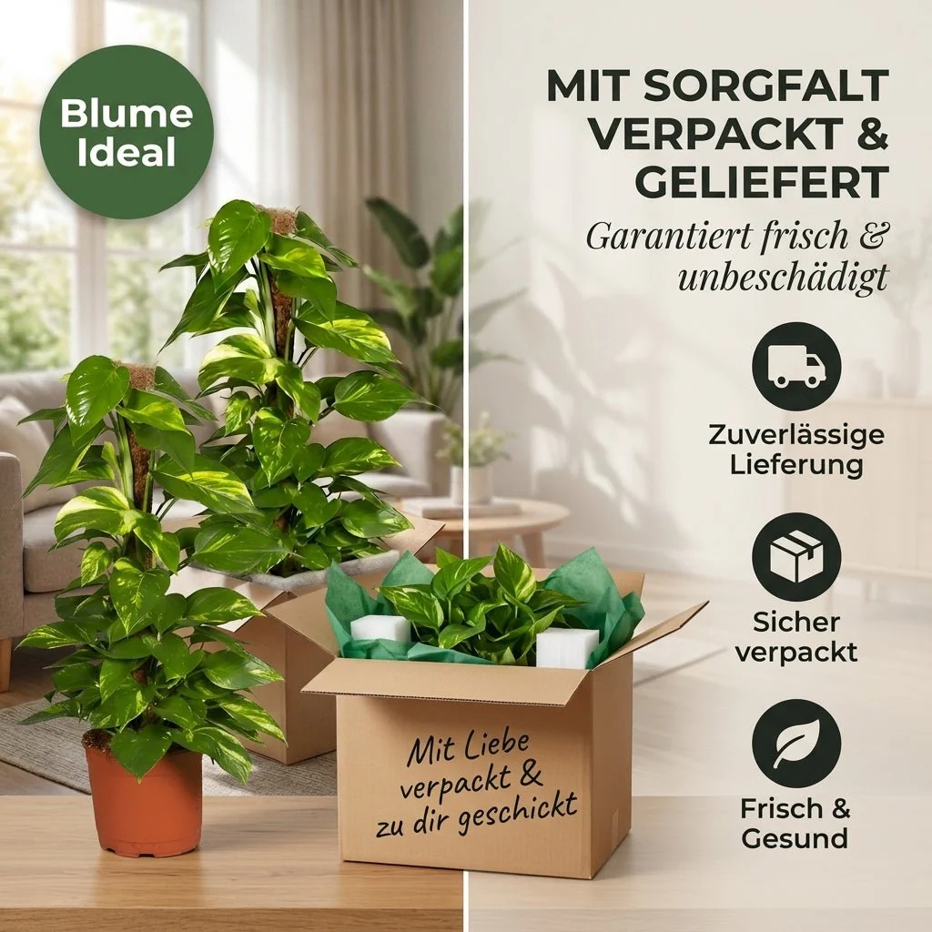 Efeutute am Moosstab + 1x Zinktopf | Epipremnum Aureum | ca. 50-60 cm | Ø 12-15 cm Topf - Image 7