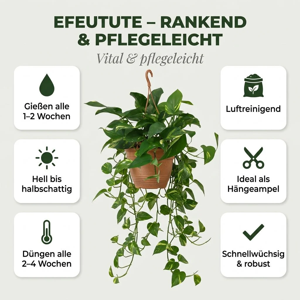 Efeutute (hängend) + 2x Zinktopf | 2er-Set | Epipremnum aureum | ca. 30-35 cm | Ø 12-15 cm Topf - Image 4