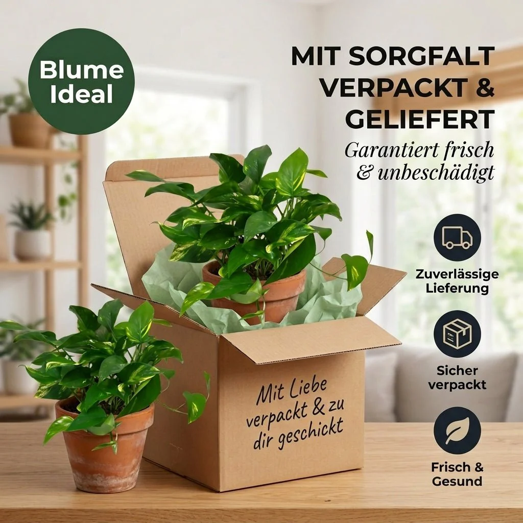 Efeutute (hängend) + 2x Zinktopf | 2er-Set | Epipremnum aureum | ca. 30-35 cm | Ø 12-15 cm Topf - Image 7