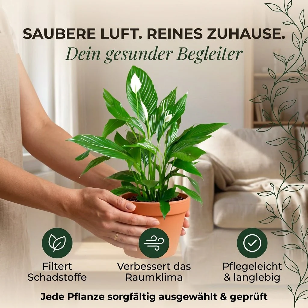Einblatt + 2x Zinktopf | 2er-Set | Spathiphyllum | ca. 40-50 cm | Ø 12-15 cm Topf - Image 5