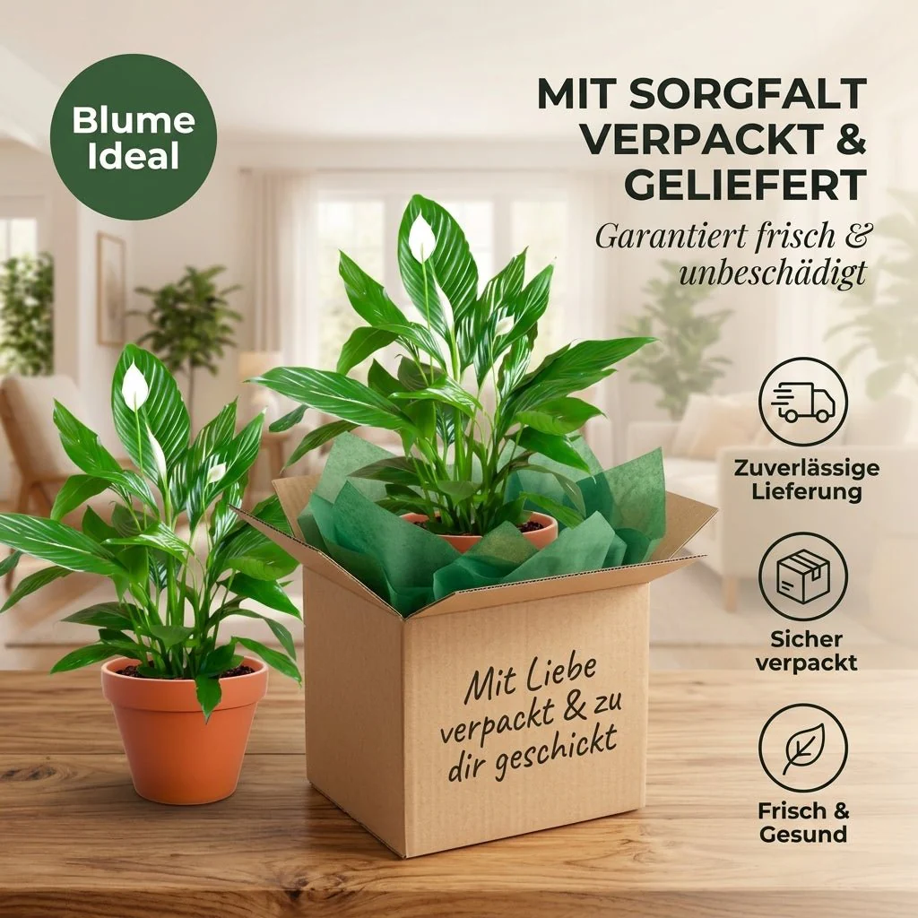 Einblatt + 2x Zinktopf | 2er-Set | Spathiphyllum | ca. 40-50 cm | Ø 12-15 cm Topf - Image 7
