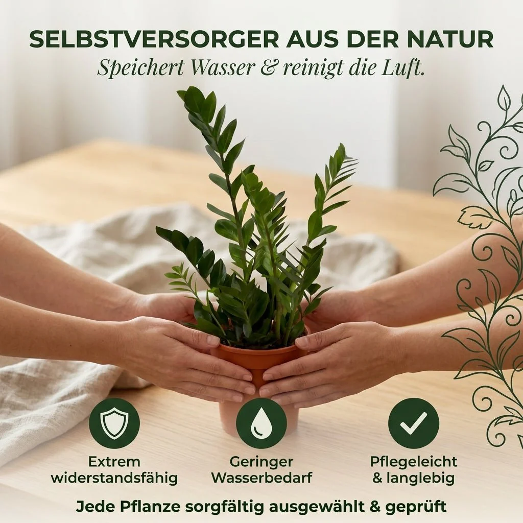 Glücksfeder + 3x Zinktopf | 3er-Set | Zamioculcas zamiifolia | ca. 40-50 cm | Ø 12-15 cm Topf - Image 5