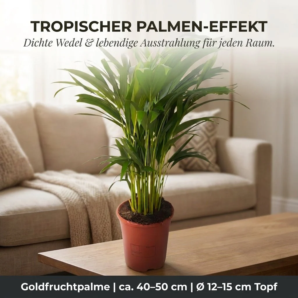 Goldfruchtpalme + 2x Zinktopf | 2er-Set | Dypsis lutescens | ca. 40-50 cm | Ø 12-15 cm Topf - Image 3