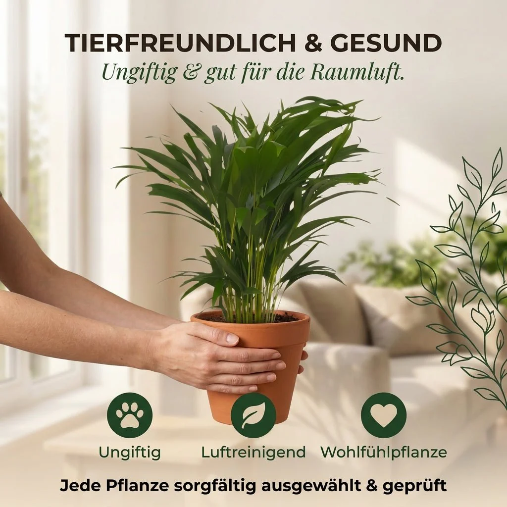 Goldfruchtpalme + 3x Zinktopf | 3er-Set | Dypsis lutescens | ca. 40-50 cm | Ø 12-15 cm Topf - Image 5