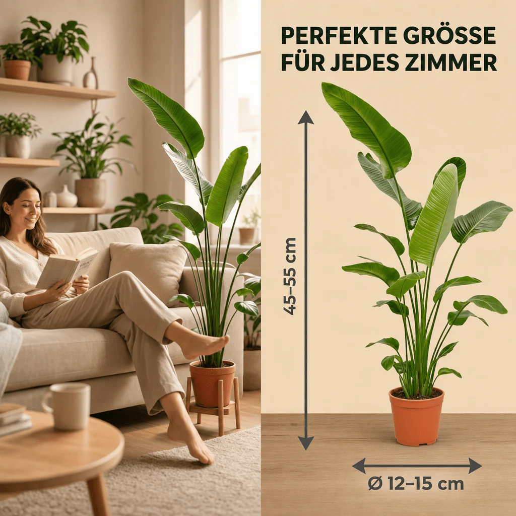 Weiße Paradiesvogelblume + 1x Zinktopf | Strelitzia Nicolai | ca. 45-55 cm | Ø 12-15 cm Topf - Image 6