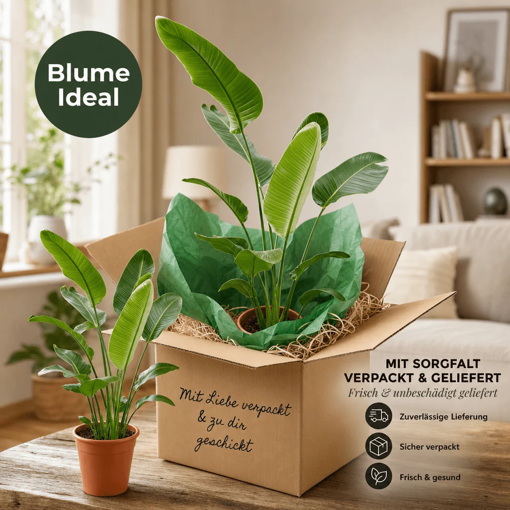 Weiße Paradiesvogelblume + 1x Zinktopf | Strelitzia Nicolai | ca. 45-55 cm | Ø 12-15 cm Topf - Image 7